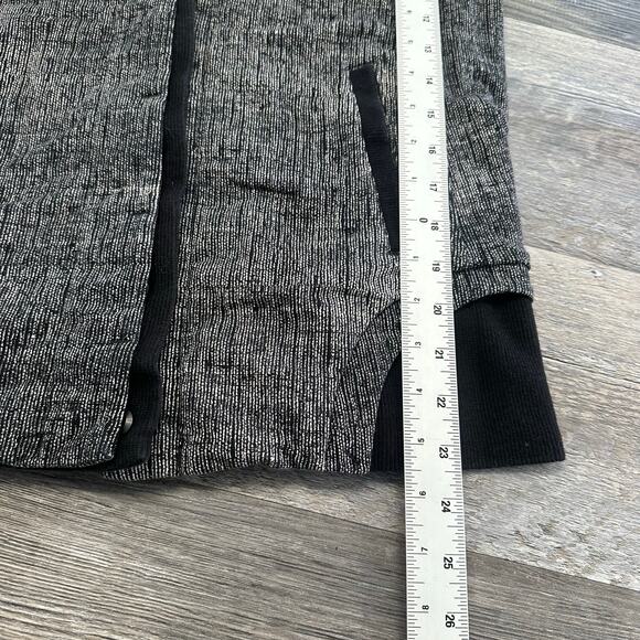 Lululemon To Class Black Grey Womens 8 Button Stretch French Terry Hooded Jacket - Picture 9 of 10